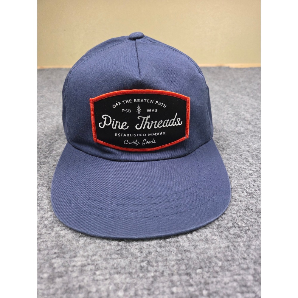 Pine Threads Snapback Hat Mens OSFM Blue Yupoong Classics Patch Cap